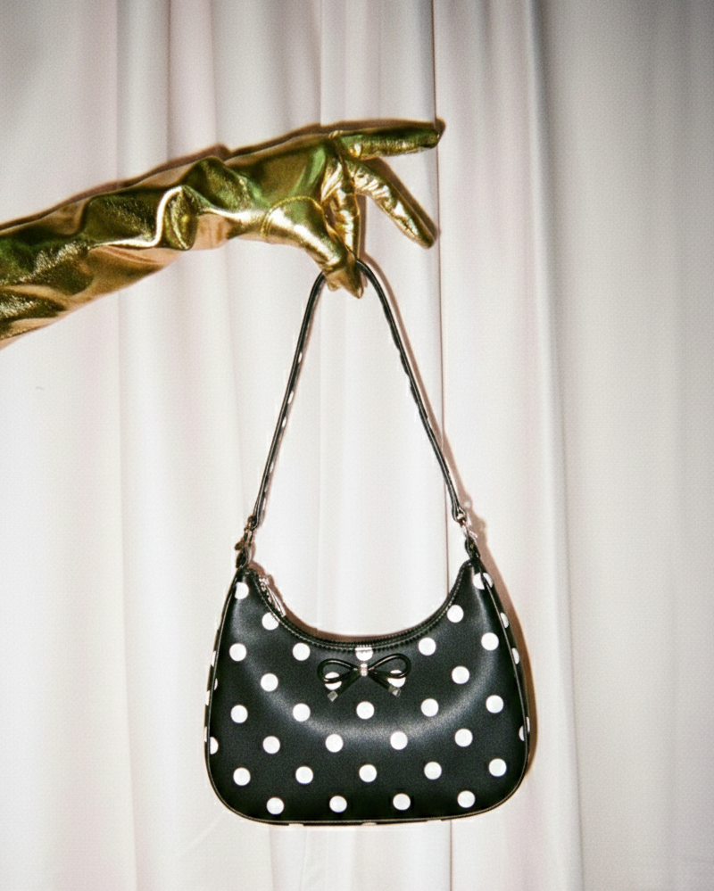 Black Polka Dot Hobo Bag