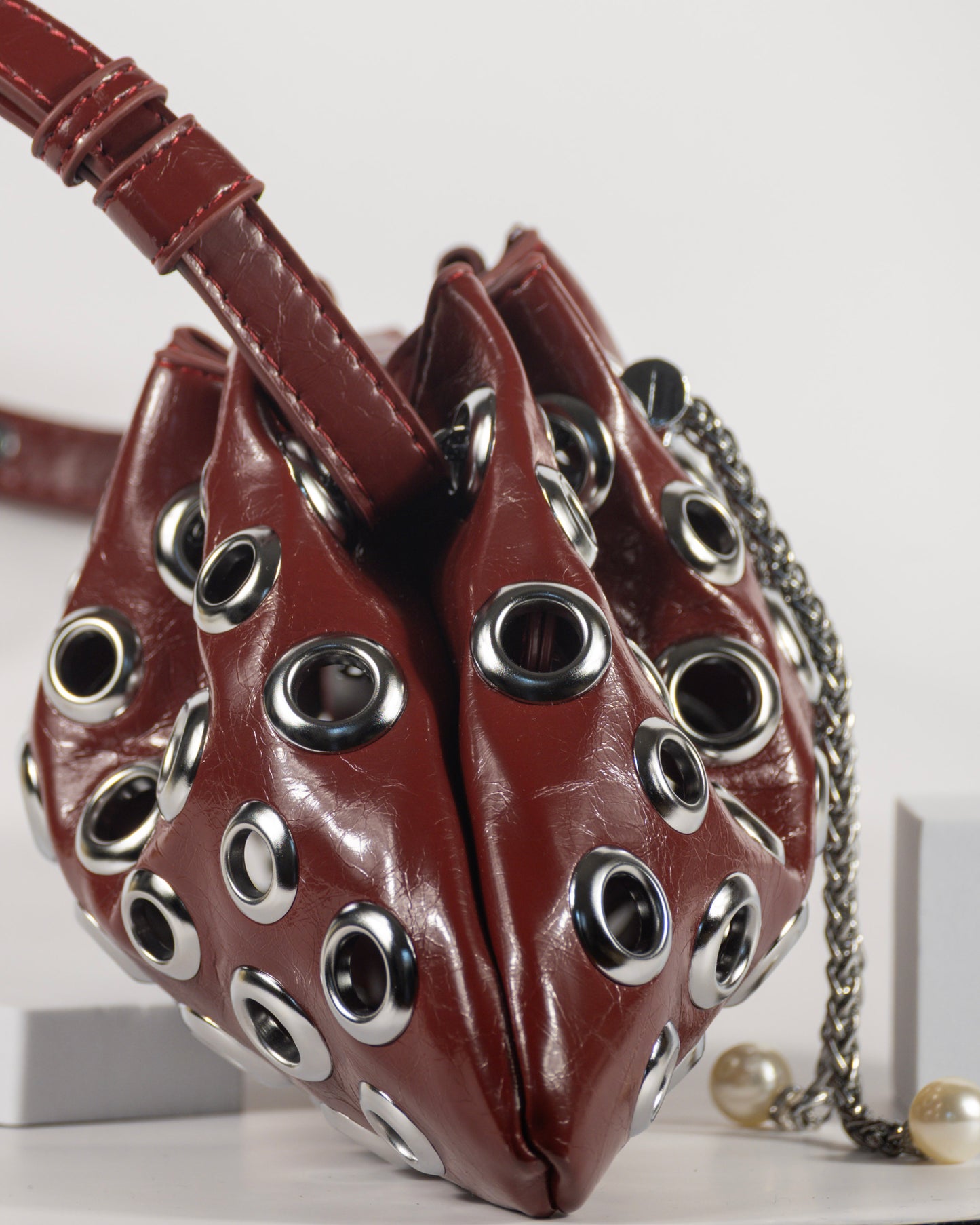 Cherry Grommet Eyelet Drawstring Bag