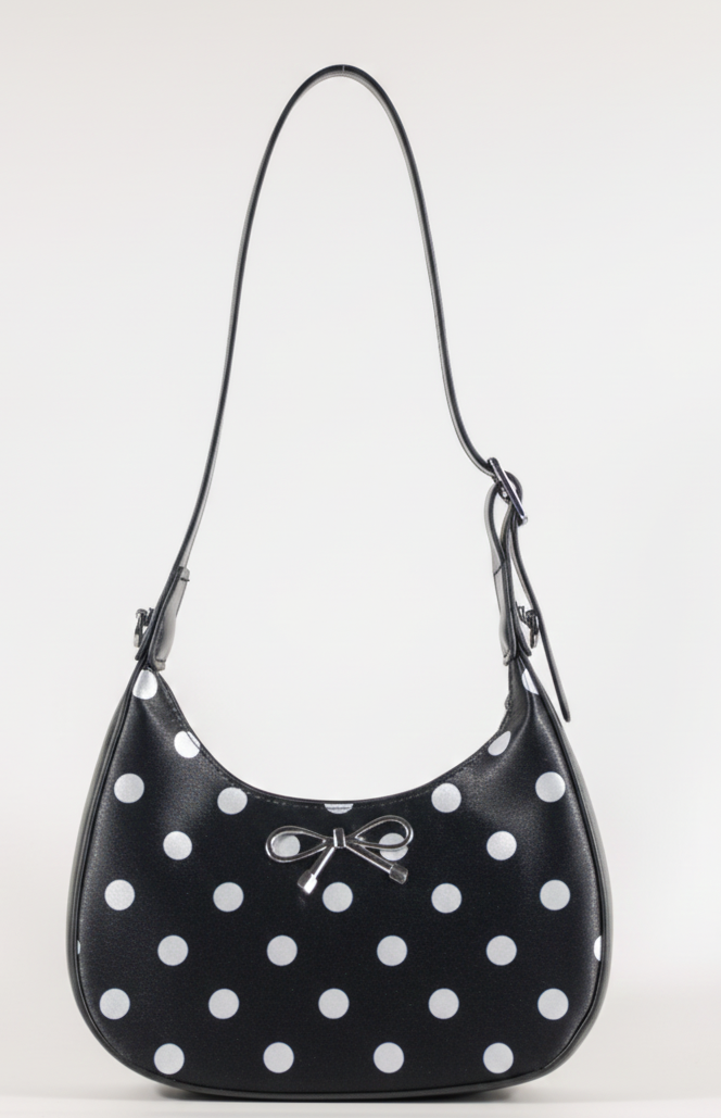 Black Polka Dot Hobo Bag