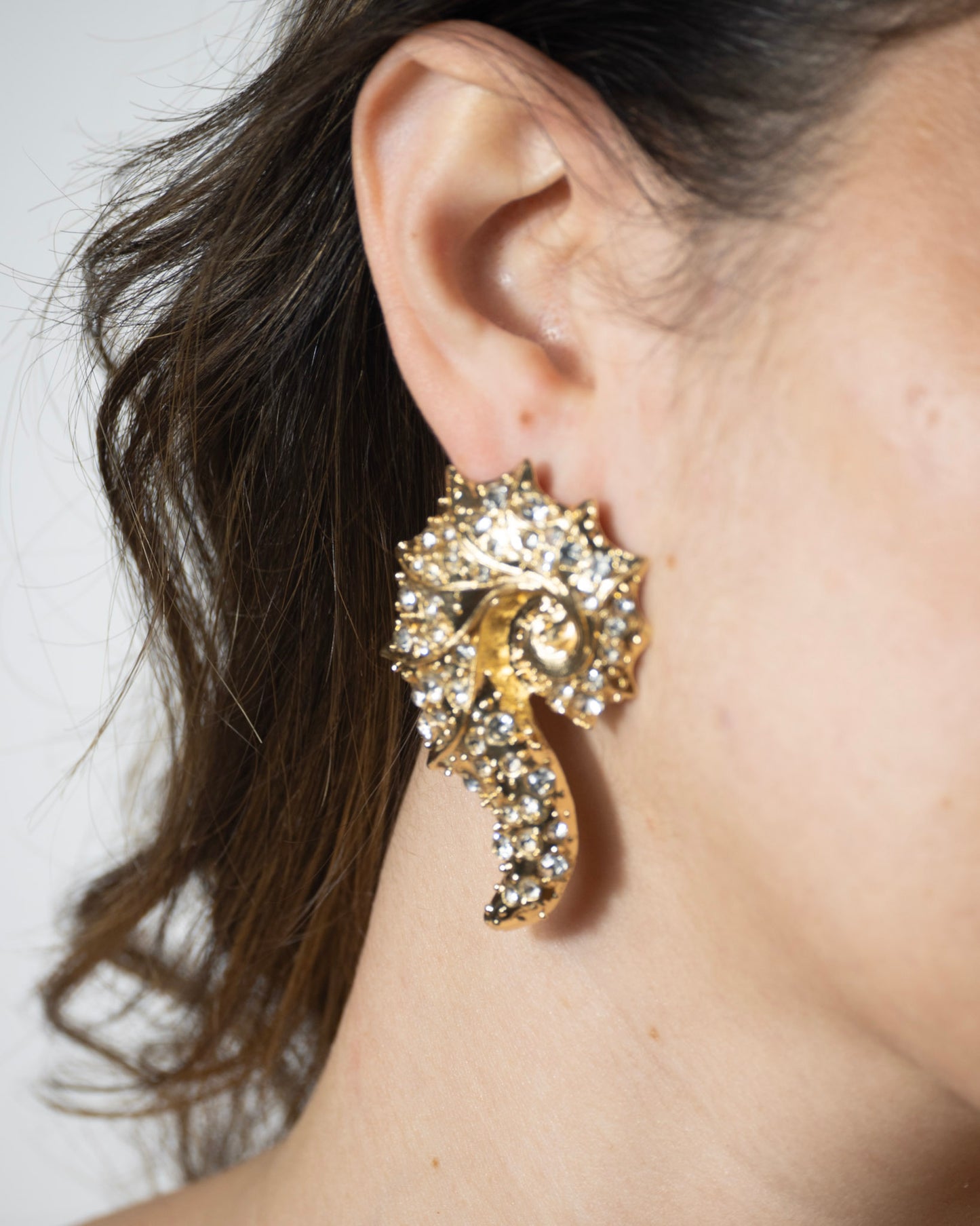 Crystal-Encrusted Seahorse Earrings
