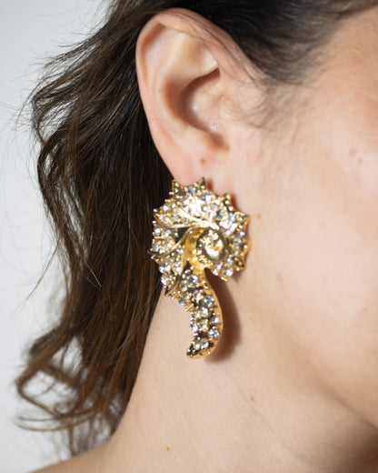 Crystal-Encrusted Seahorse Earrings