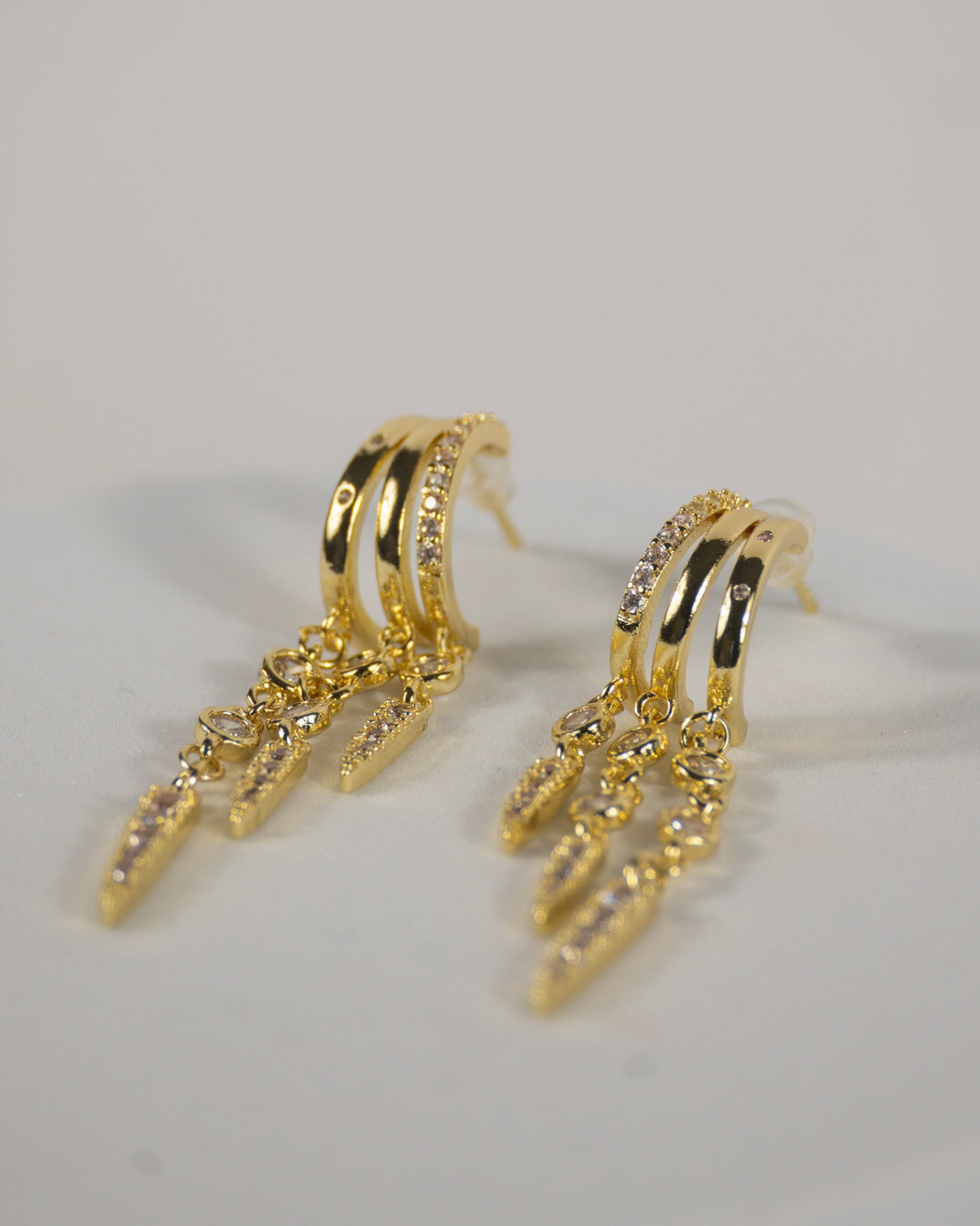 Stellar Cascade Huggie Hoops