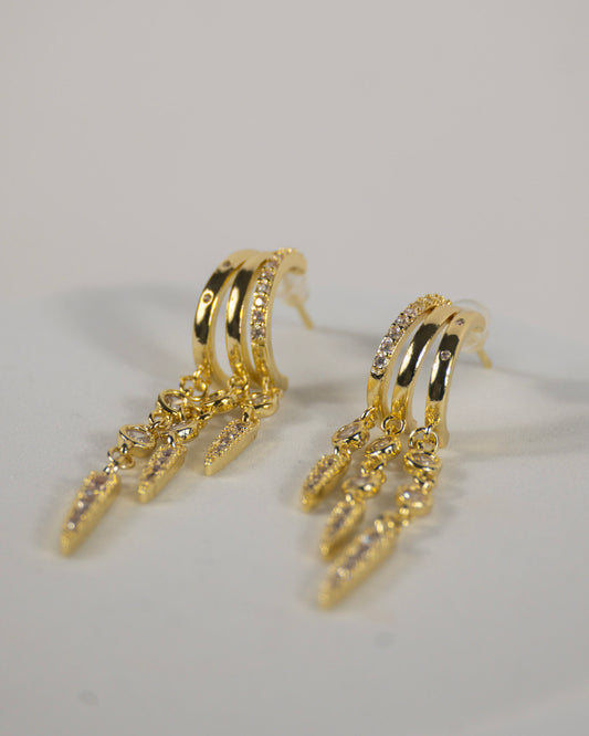 Stellar Cascade Huggie Hoops