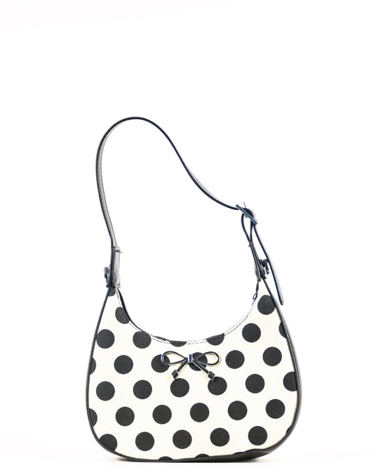White Polka Dot Hobo Bag